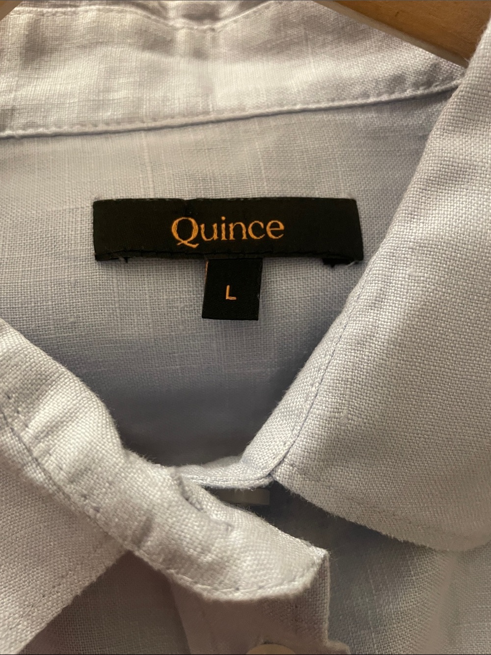 Quince 100% European Linen Button Down Shirt Sz:L Light Blue - Picture 9 of 11